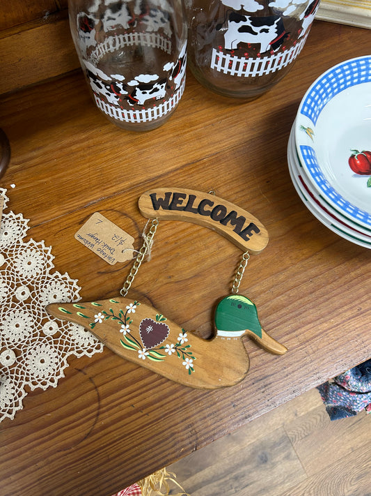 Vintage Welcome Duck Hanger