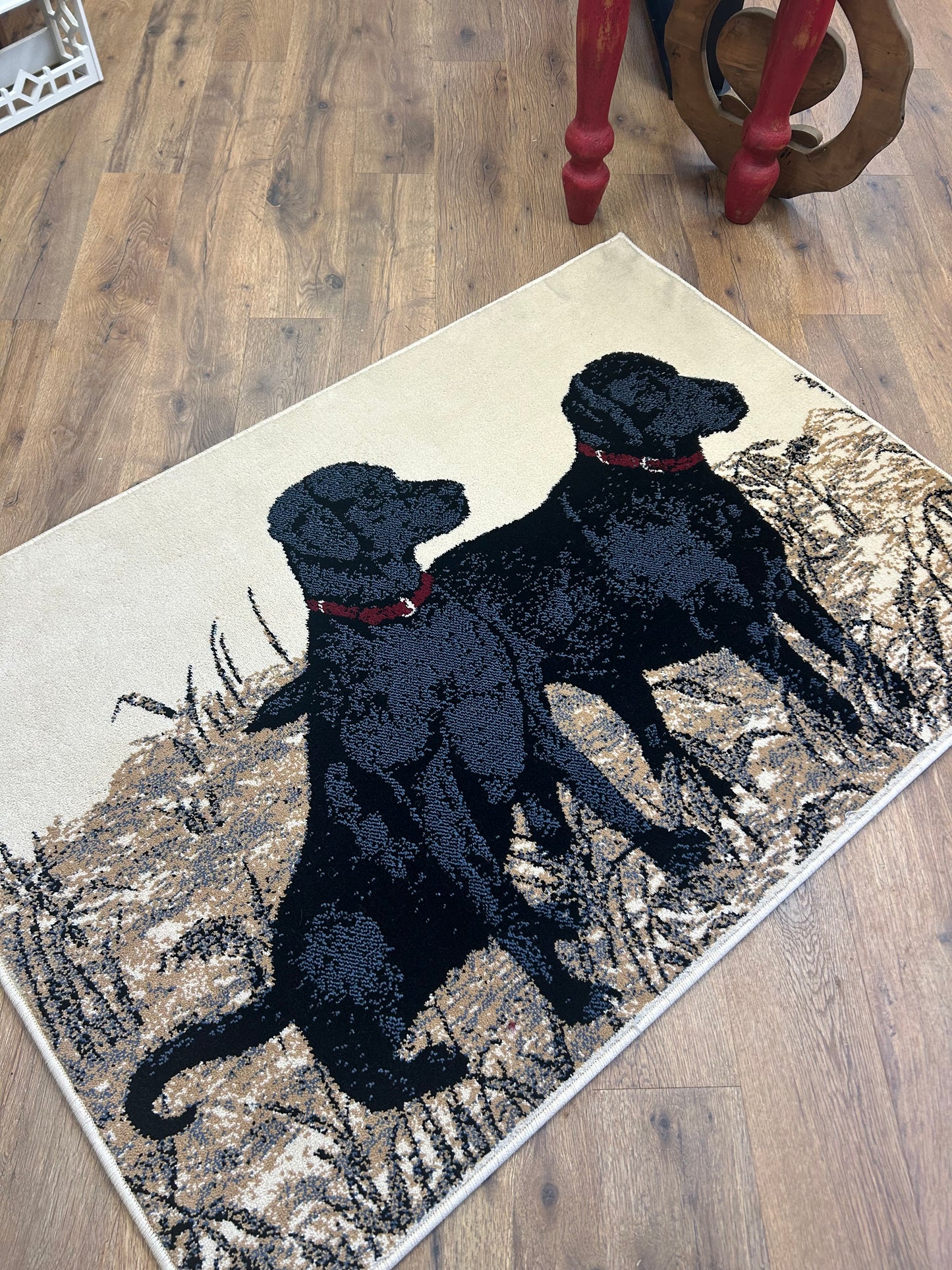 Vintage Black Lab Rug - Measures 4 Ft. 8" x 3.5 Ft. - Never Been Walked On - Local Pickup Only - If Shipping Please PM for Quote