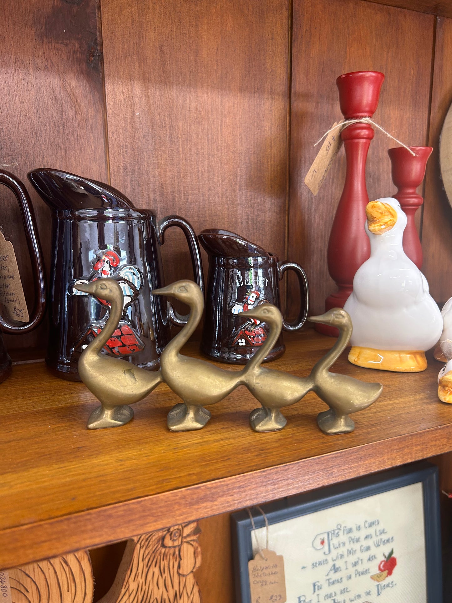 Vintage Brass Geese