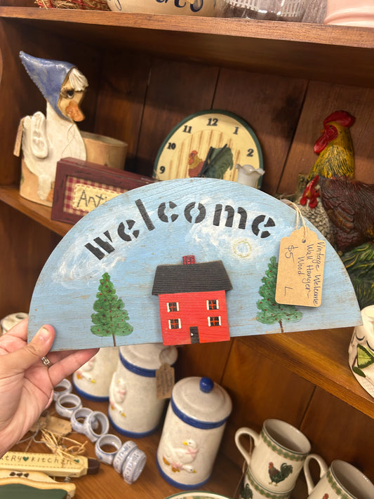 Vintage Wooden Welcome Wall Hanger