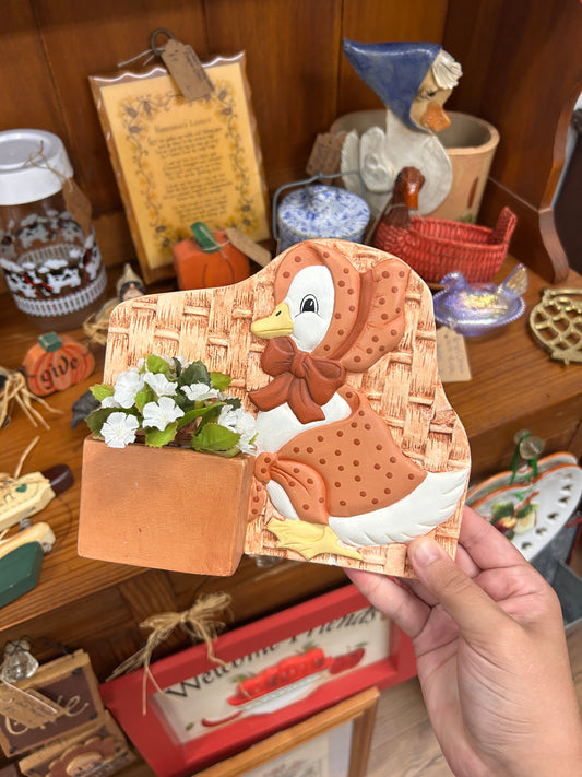 1987 Goose Flower Planter - Can Hang On Wall!