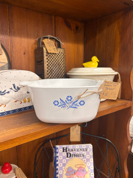 Blue Cornflower Casserole Dish - 1 3/4 Quart