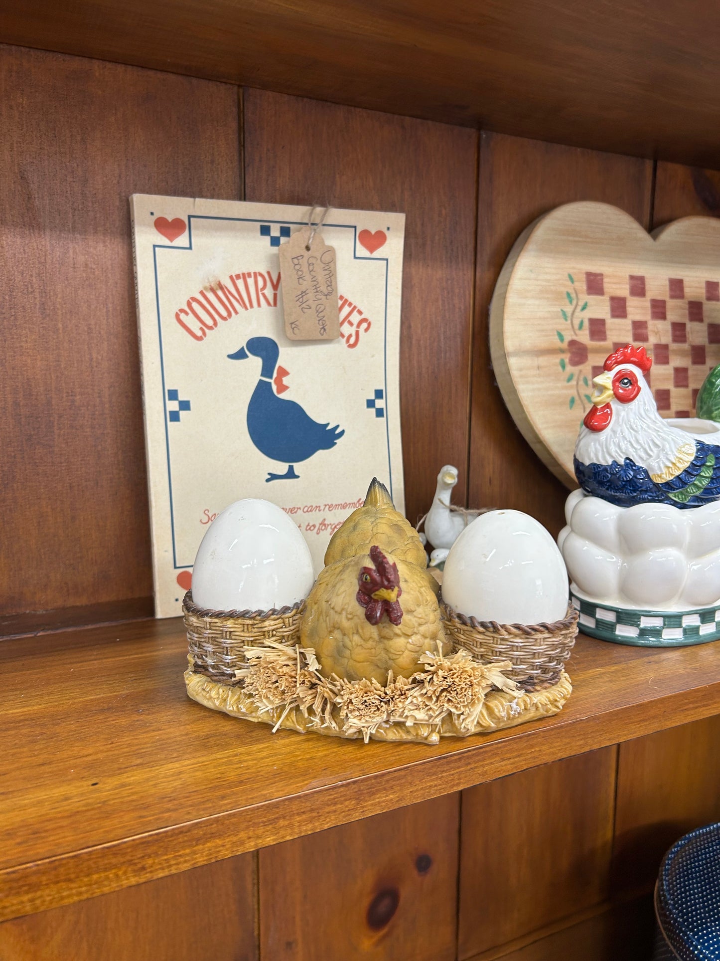 Chicken On A Nest Salt & Pepper Shakers - With Corks