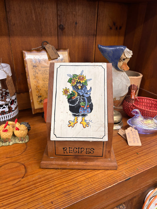 Vintage Wooden Recipe Holder - As IS