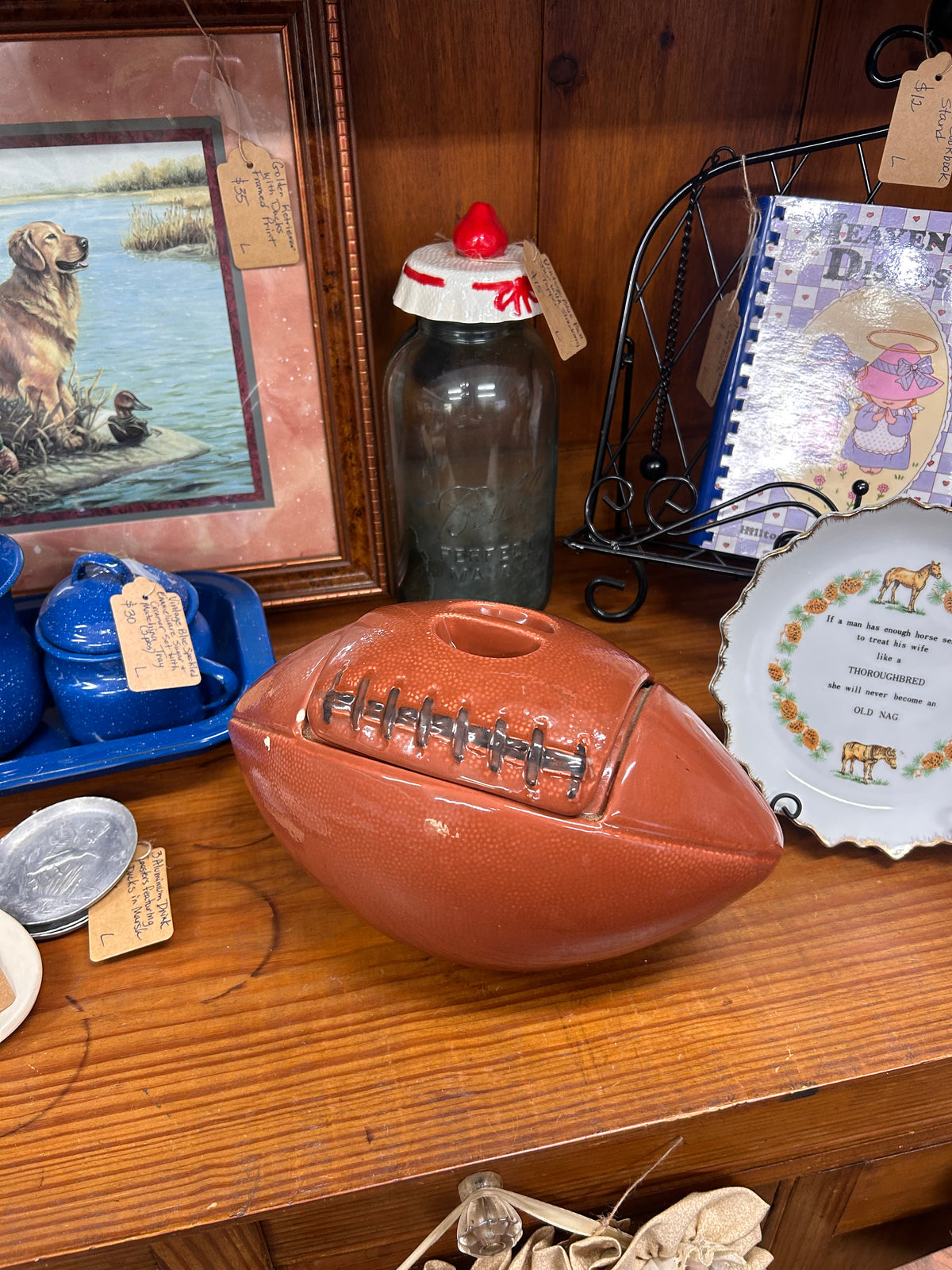 Vintage Football Cookie Jar - As Is