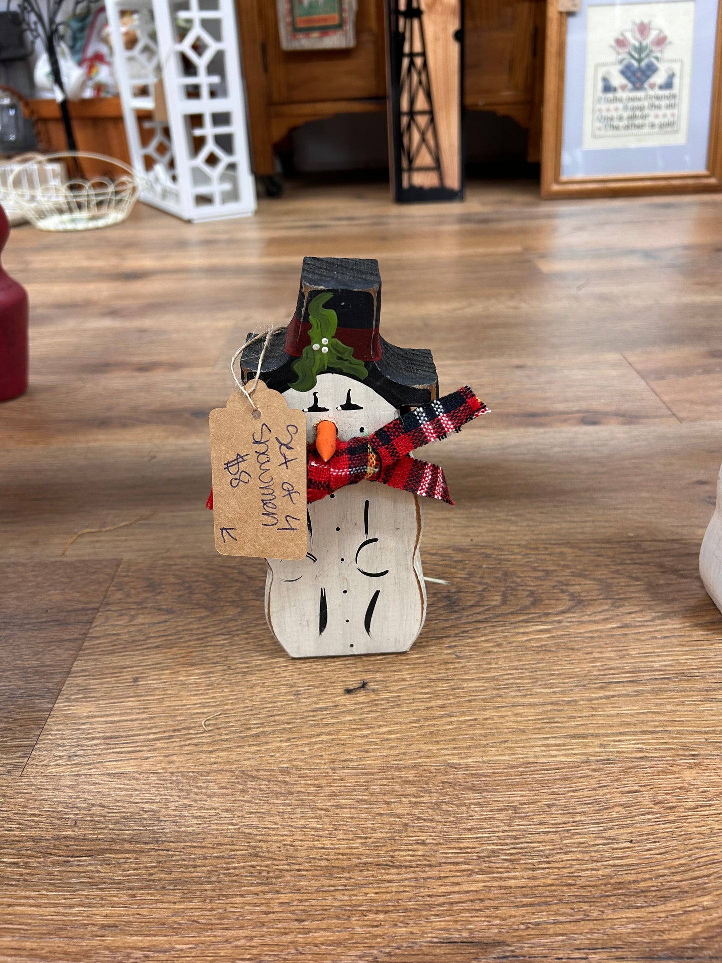 Wooden Snowman - Set Of 4