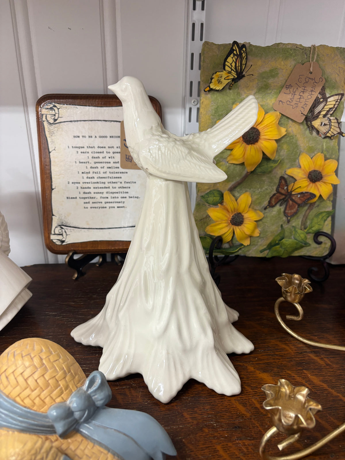 1970s Fitz & Floyd Dove Candleholder