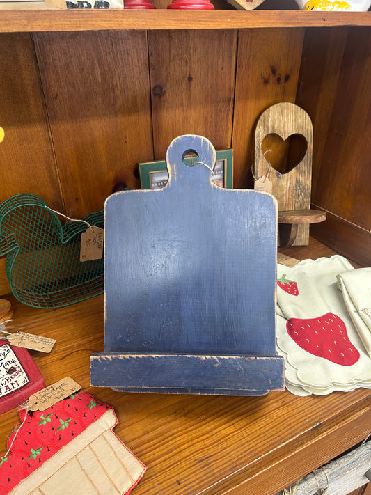 Wooden Blue Cookbook Stand