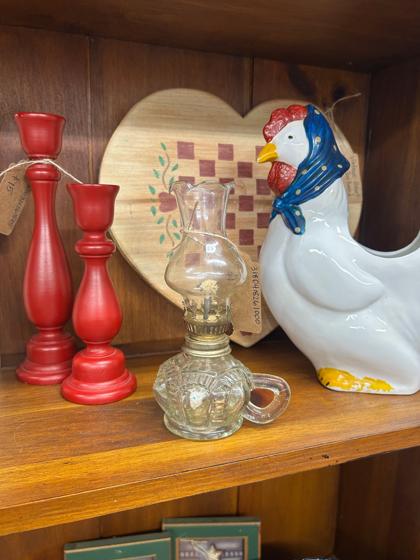 Vintage Pressed Glass Miniature Oil Lamp