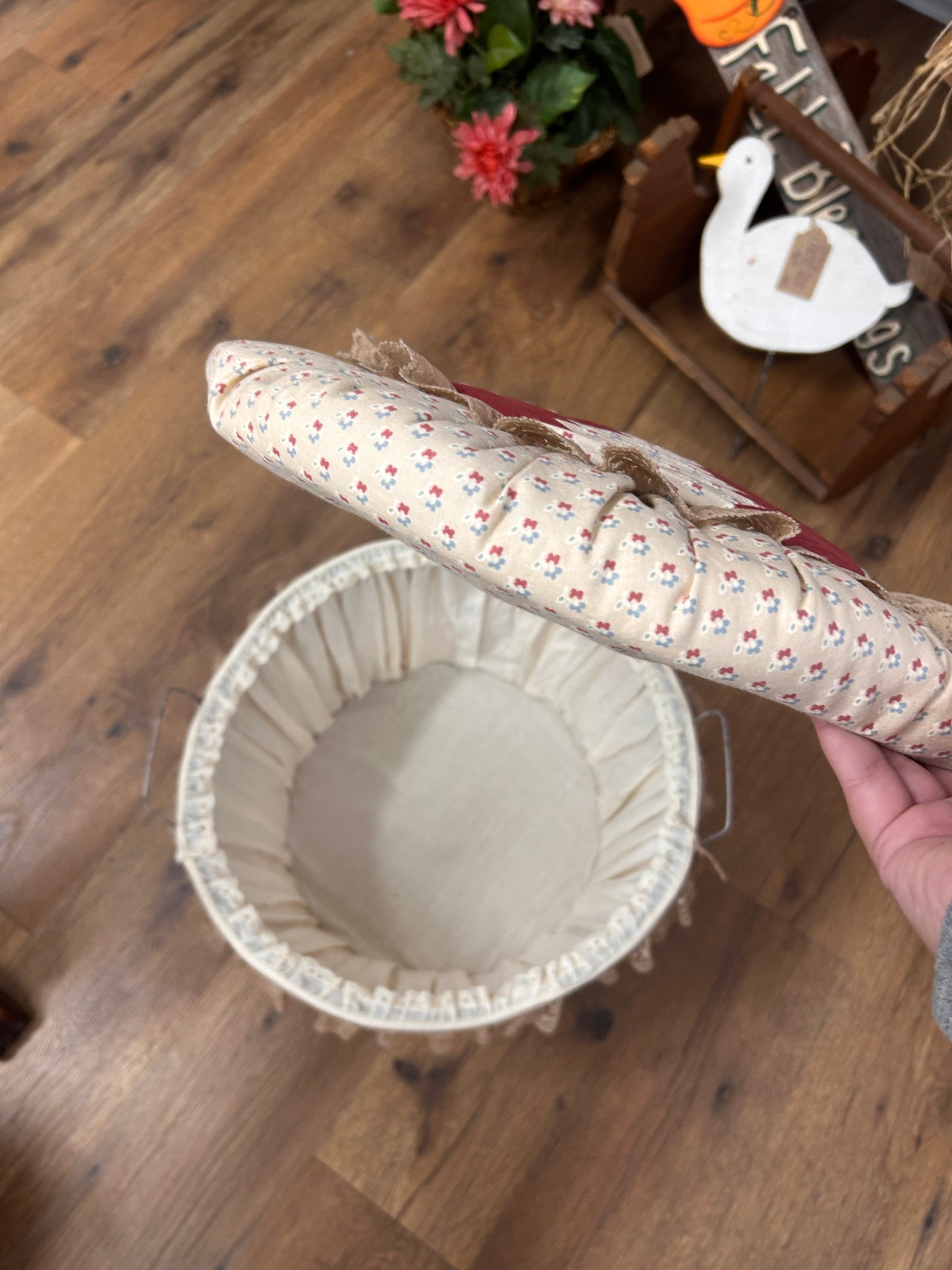 Vintage Large Covered Basket With Lid - Local Pick Up Only