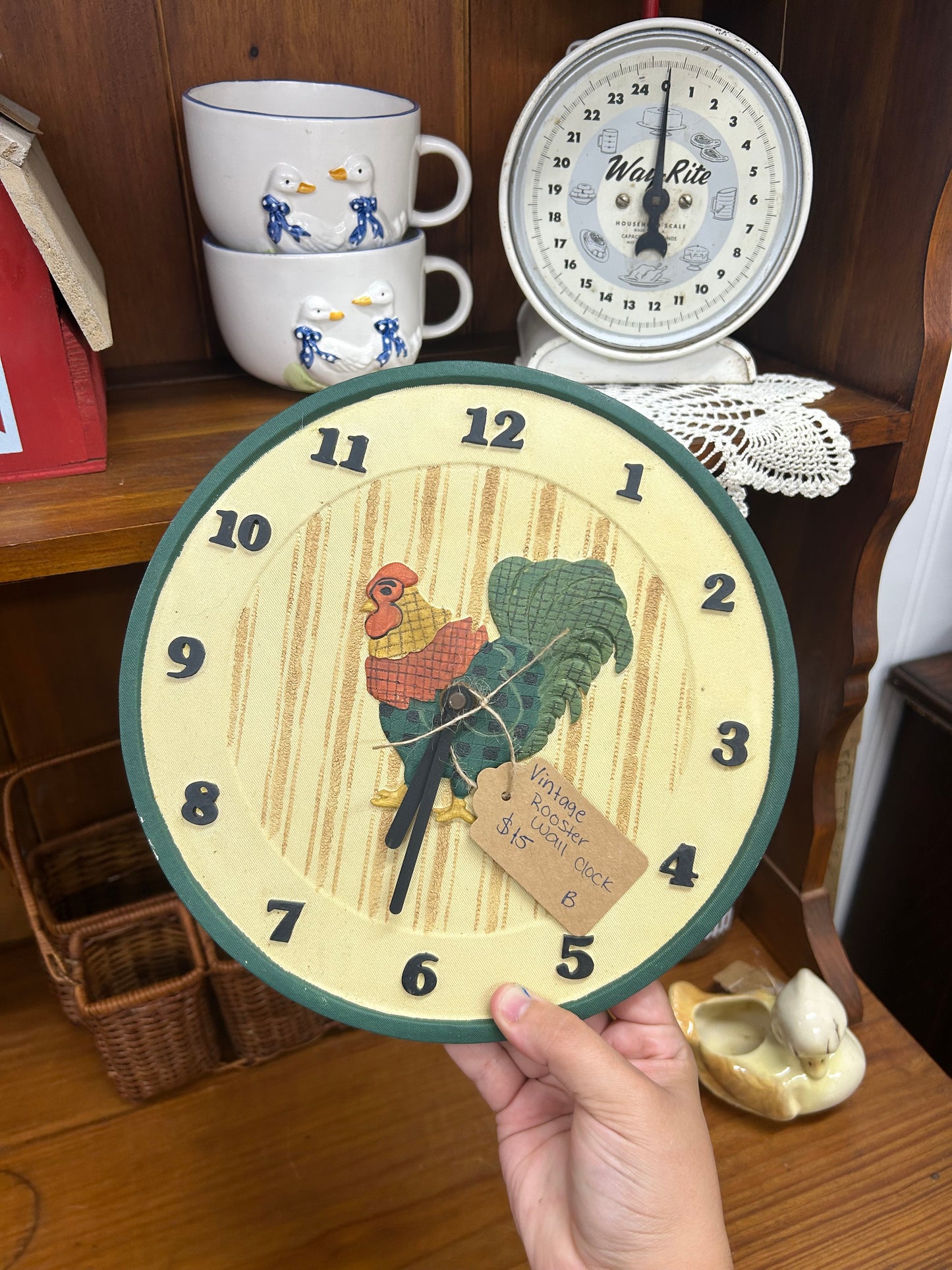 Vintage Rooster Wall Clock
