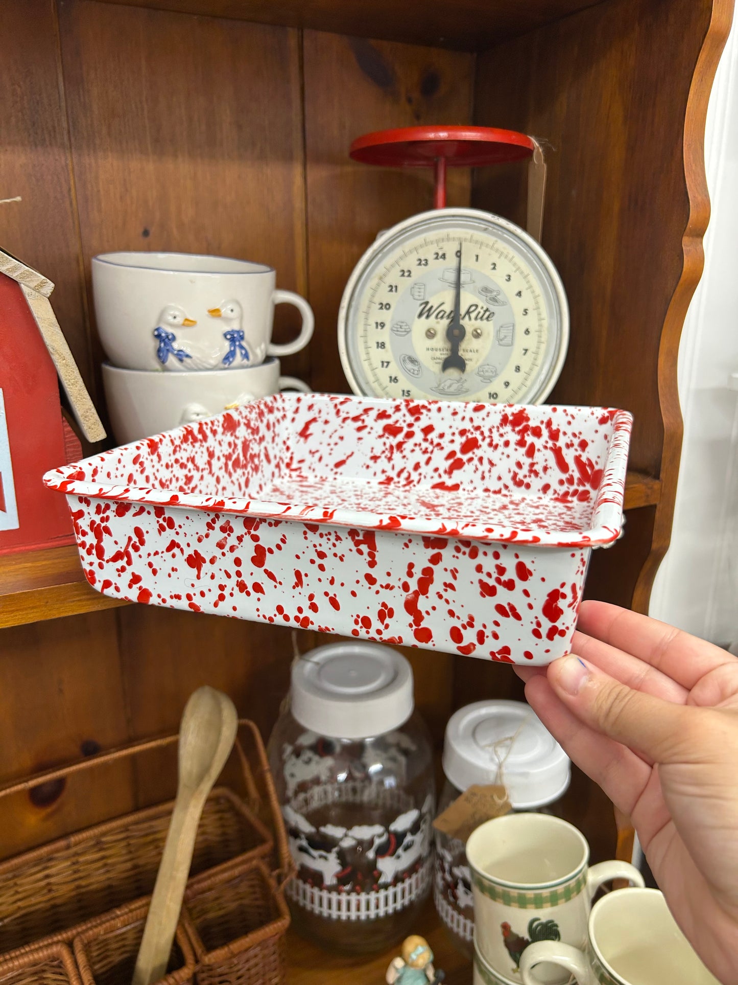 Red Splatterware Brownie Pan - NEW