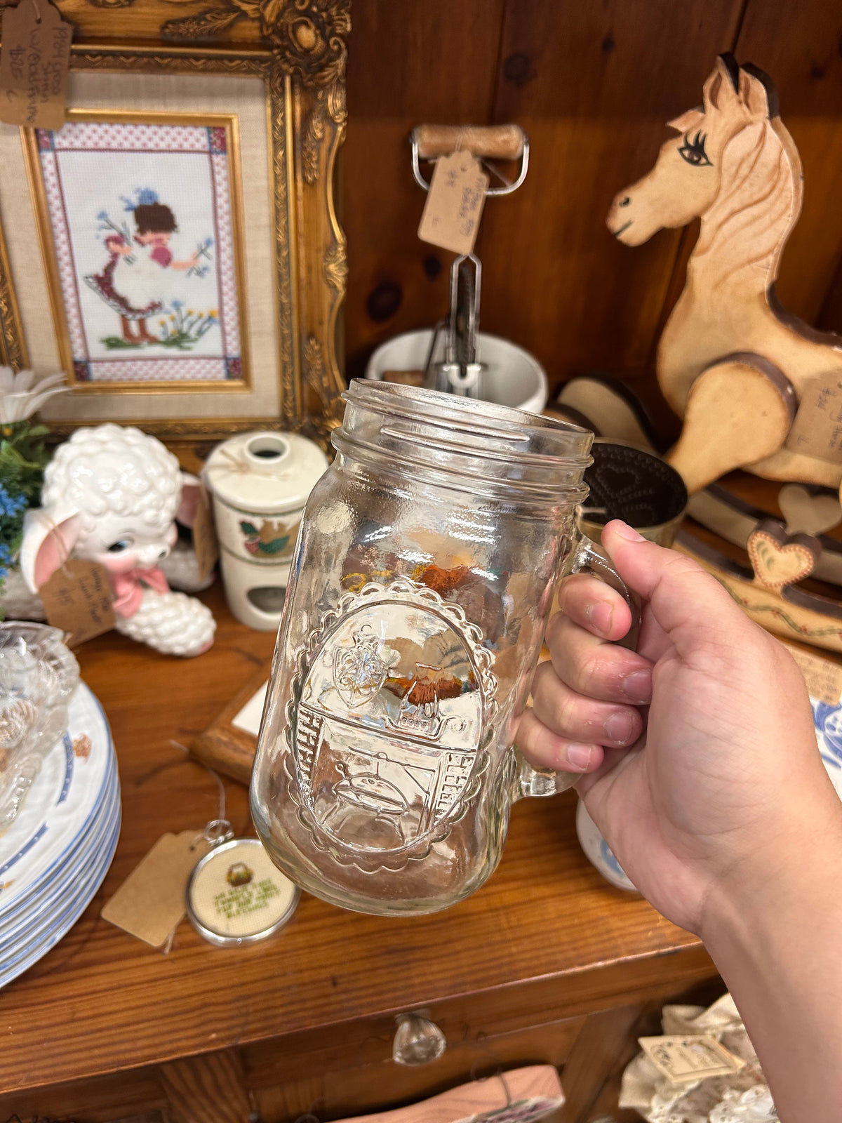 Vintage Pheasant Mason Jar Glass