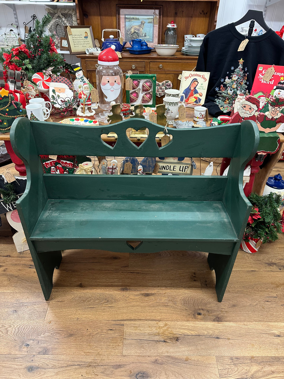 Vintage Green Heart Bench - Local Pickup Only