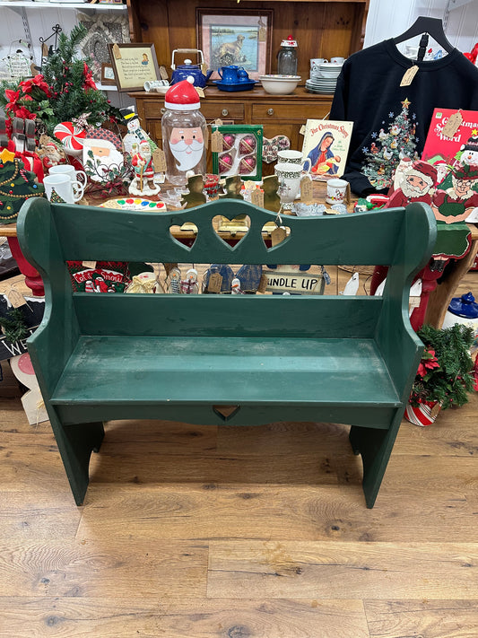 Vintage Green Heart Bench - Local Pickup Only