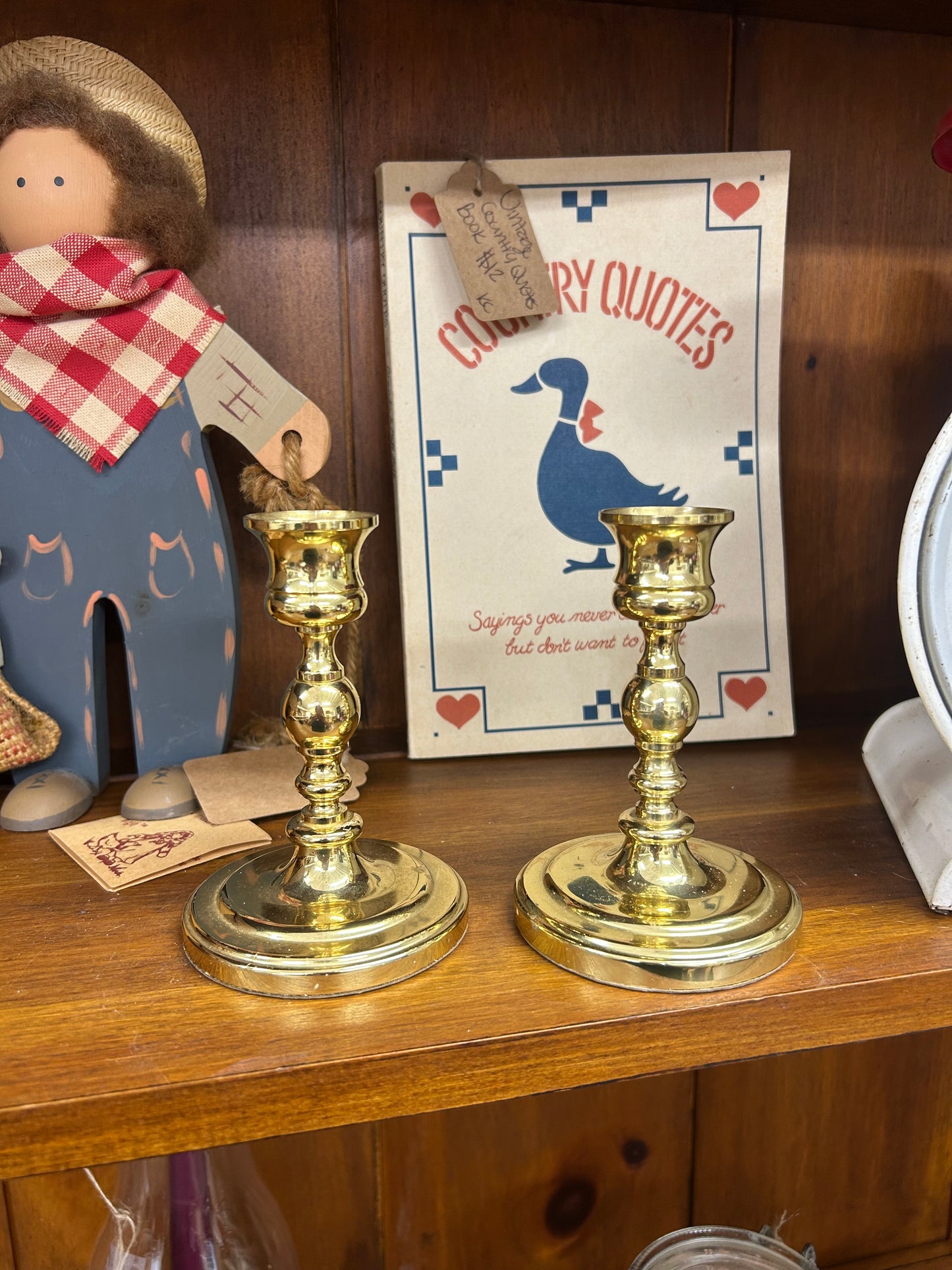Vintage Brass Candlestick Holders - Set Of 2