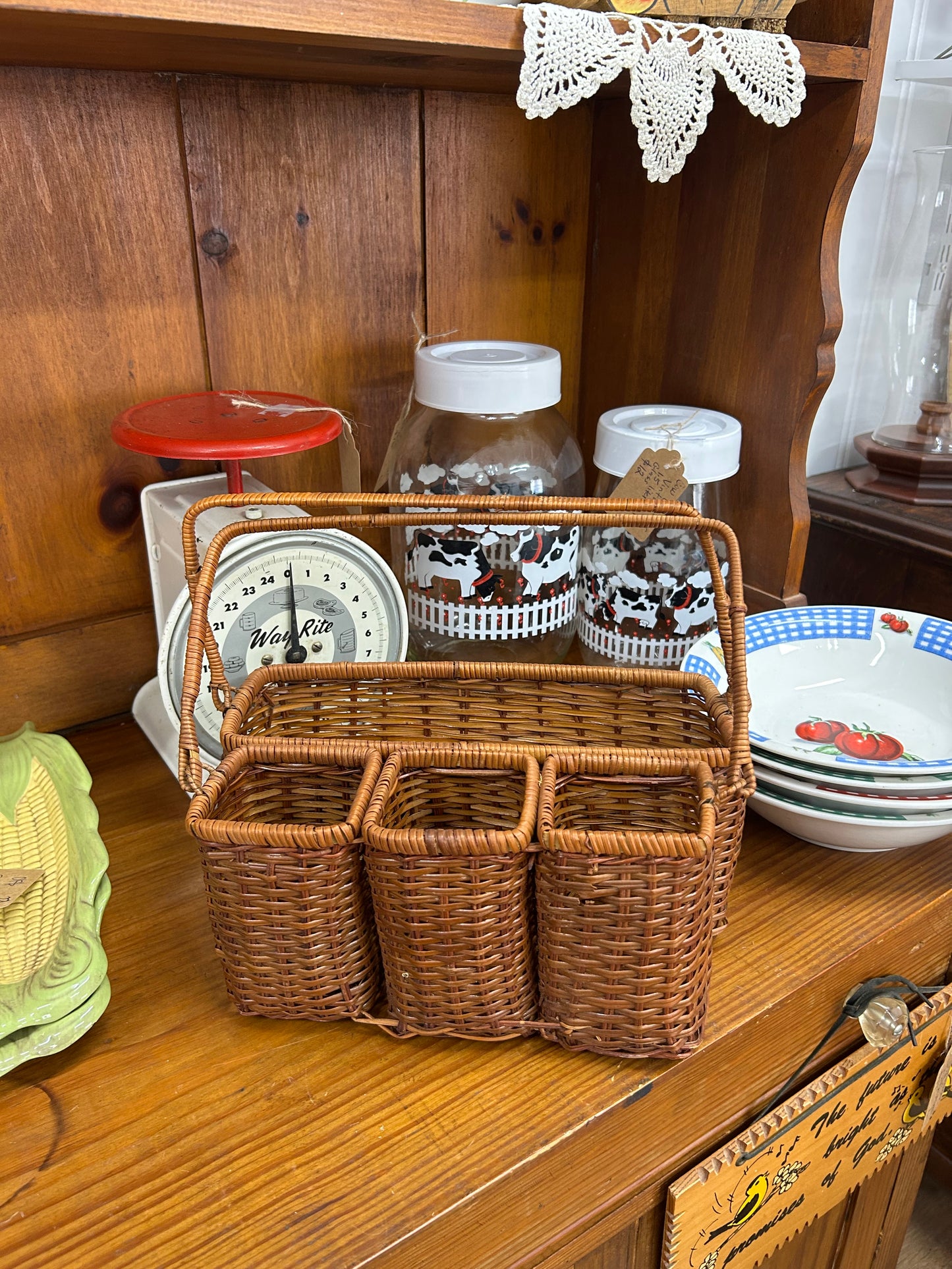 Vintage Wicker Caddy