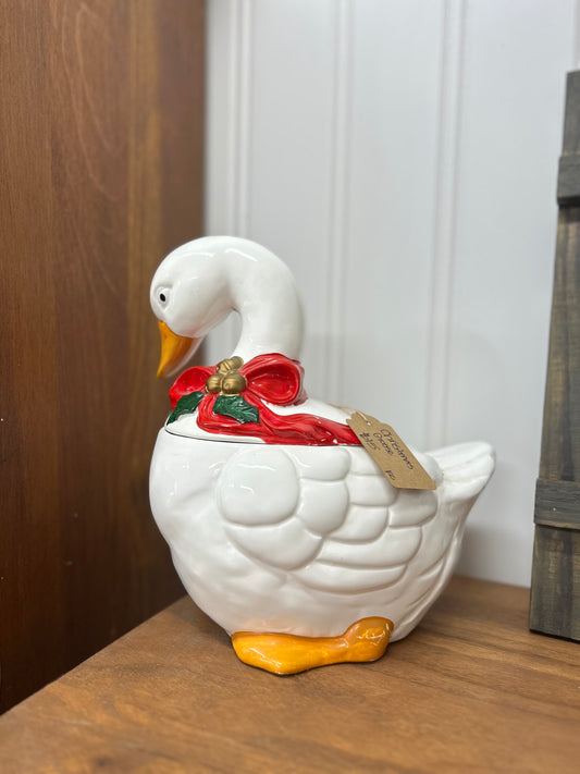 Christmas Goose Cookie Jar