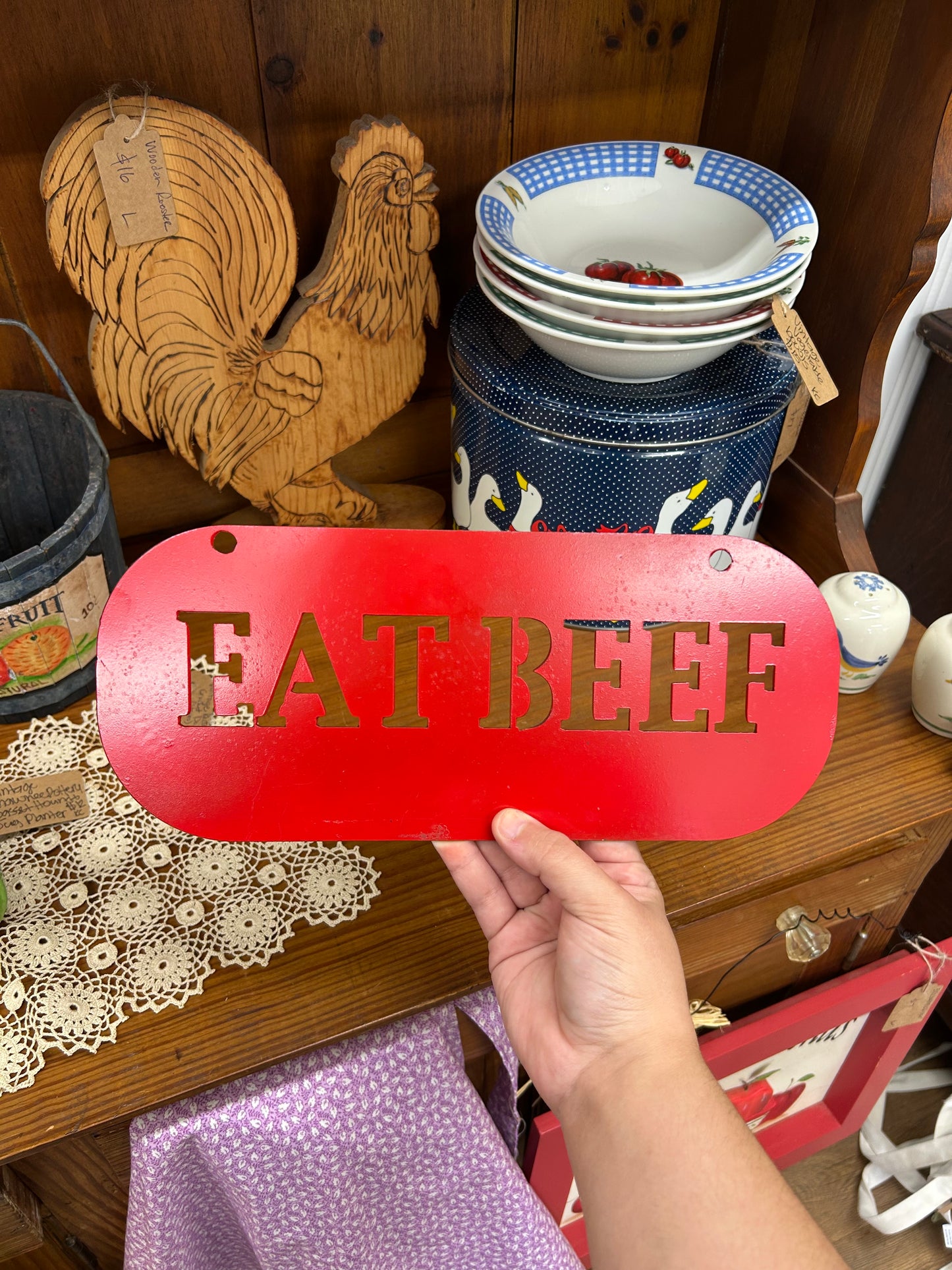 Eat Beef Sign - 12.25” Long