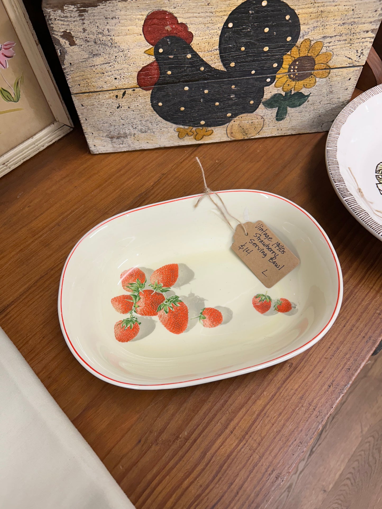 Vintage 1940s Strawberry Serving Bowl