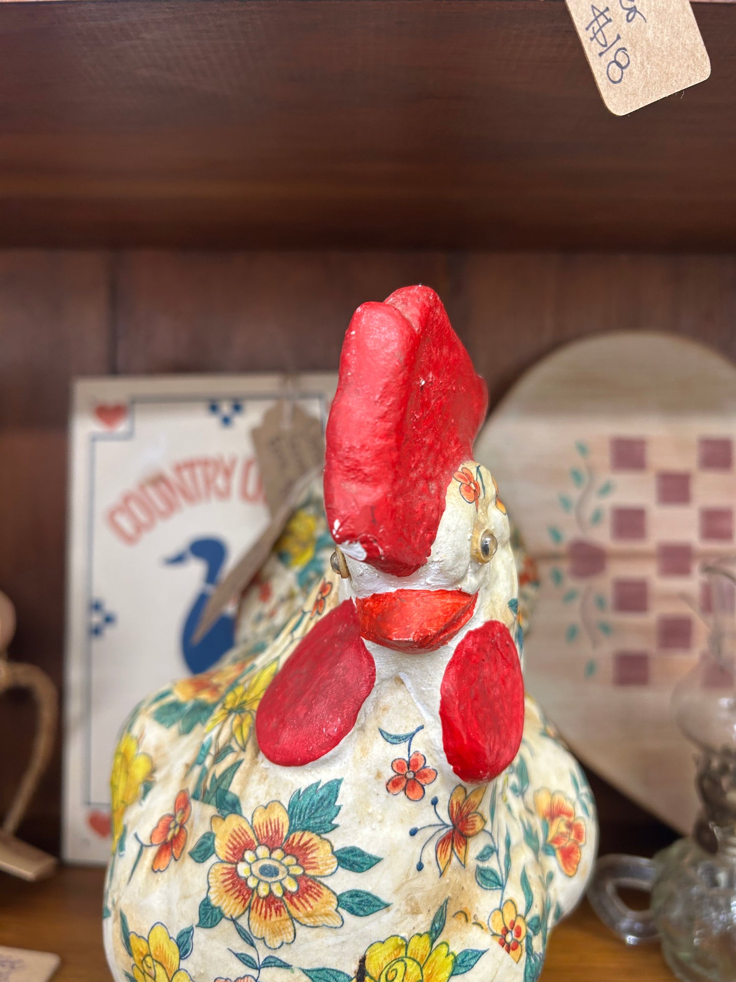Vintage Floral Concrete Chicken - Local Pickup Only - As Is See Pictures