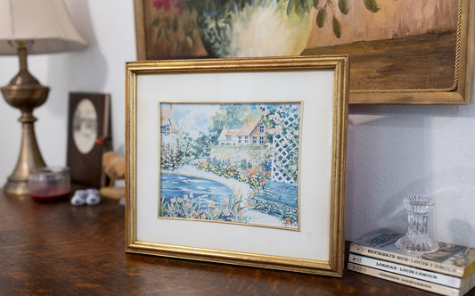 Gold Frame Waterfront Scene