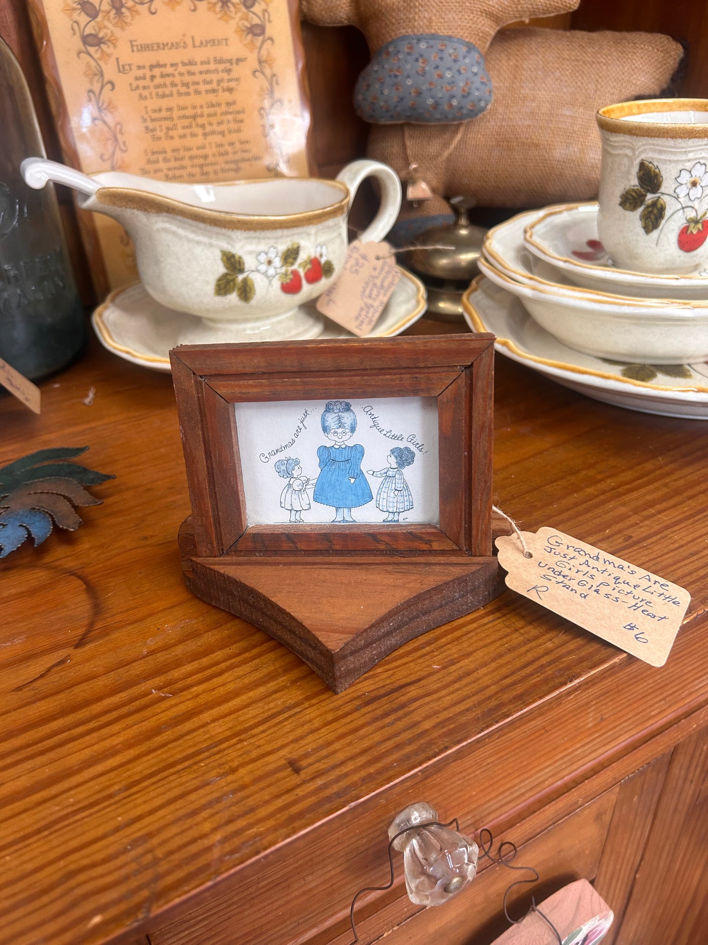 Grandmas Are Just Antique Wooden Frame With Heart Stand