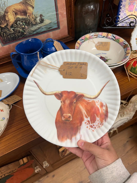 Longhorn Plates - Set Of 4