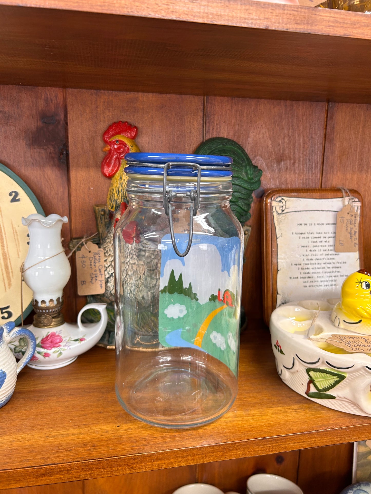 Vintage Anchor Hocking “Nina” Jar - Farm Scene 1982