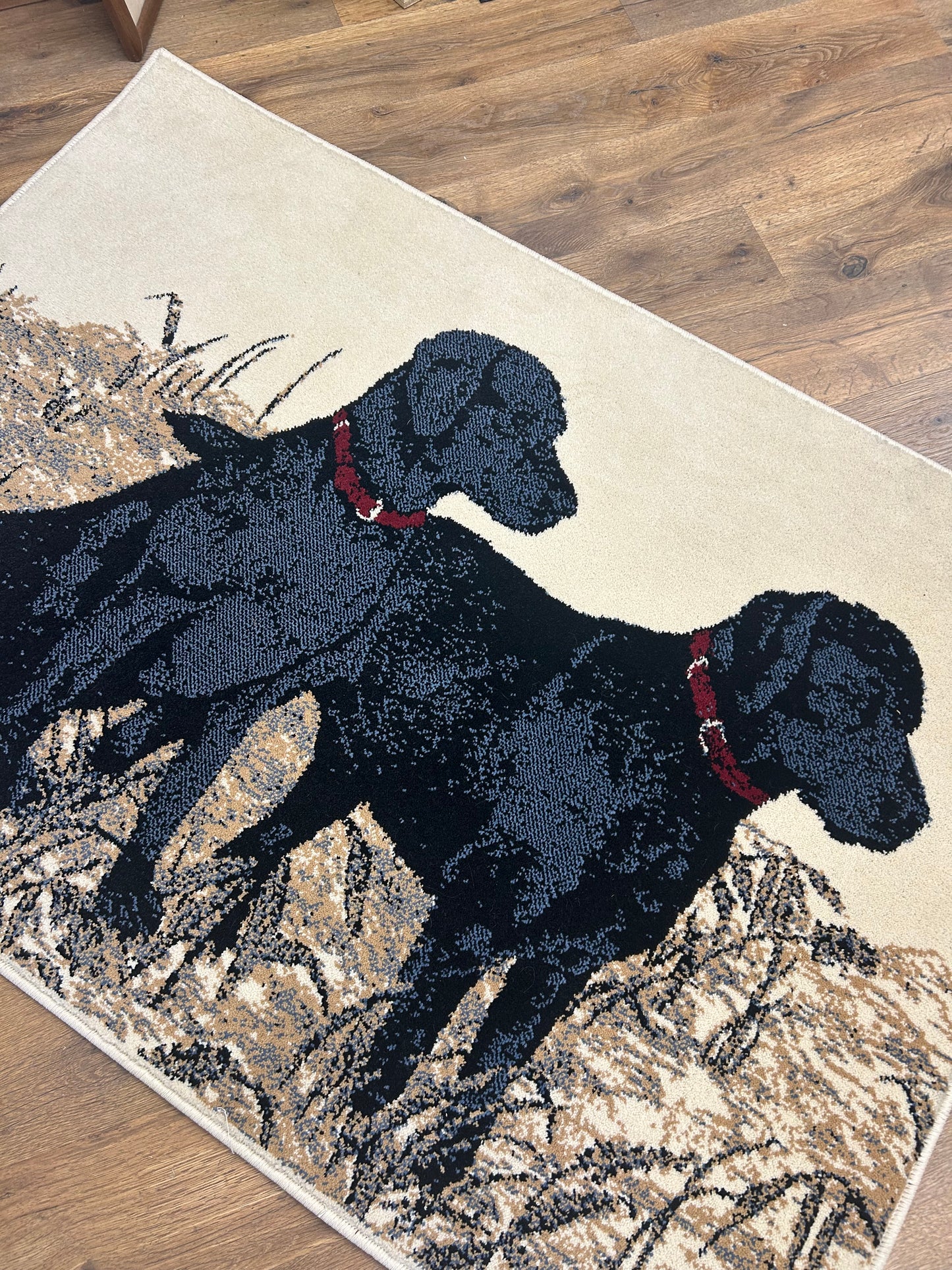 Vintage Black Lab Rug - Measures 4 Ft. 8" x 3.5 Ft. - Never Been Walked On - Local Pickup Only - If Shipping Please PM for Quote