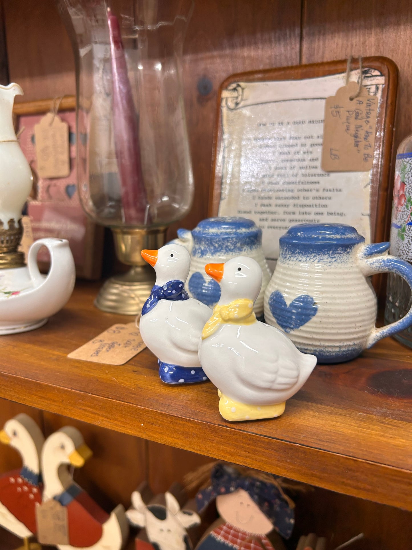 Vintage Geese Salt & Pepper Shakers - With Stoppers