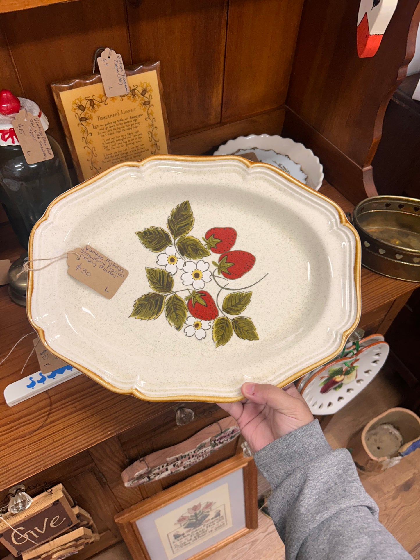 Vintage Mikasa Strawberry Festival Oblong Platter