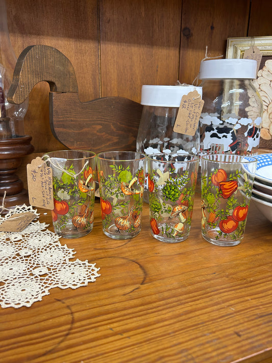 Vintage 1970s Arcoroc France Spice Of Life 4.5” tall - Set Of 4