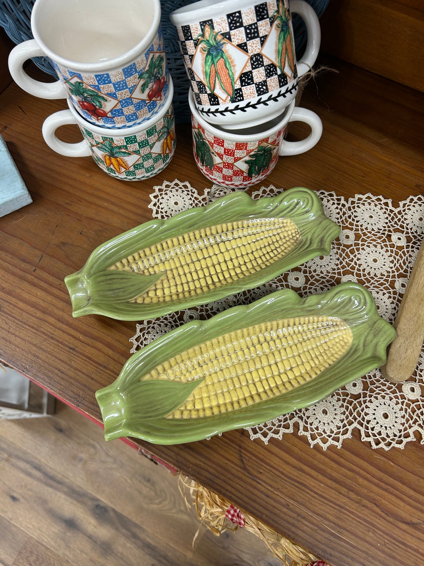 1970s Corn On The Cob Dishes - Set Of 2