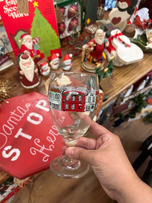 Vintage Libby Christmas Village Glasses - Set Of 5