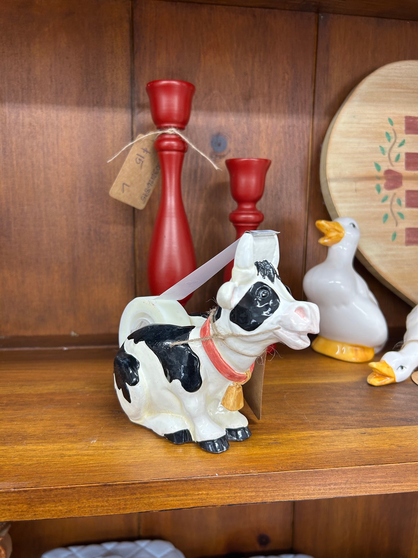 Vintage Cow Tape Dispenser