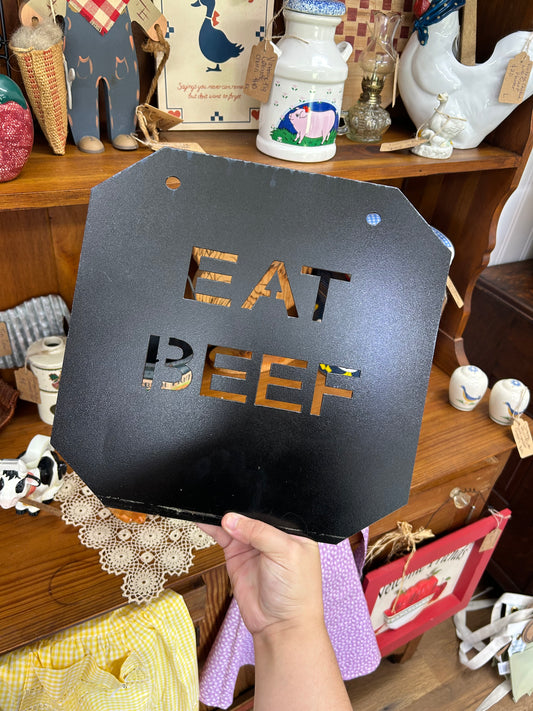 Black Eat Beef Sign