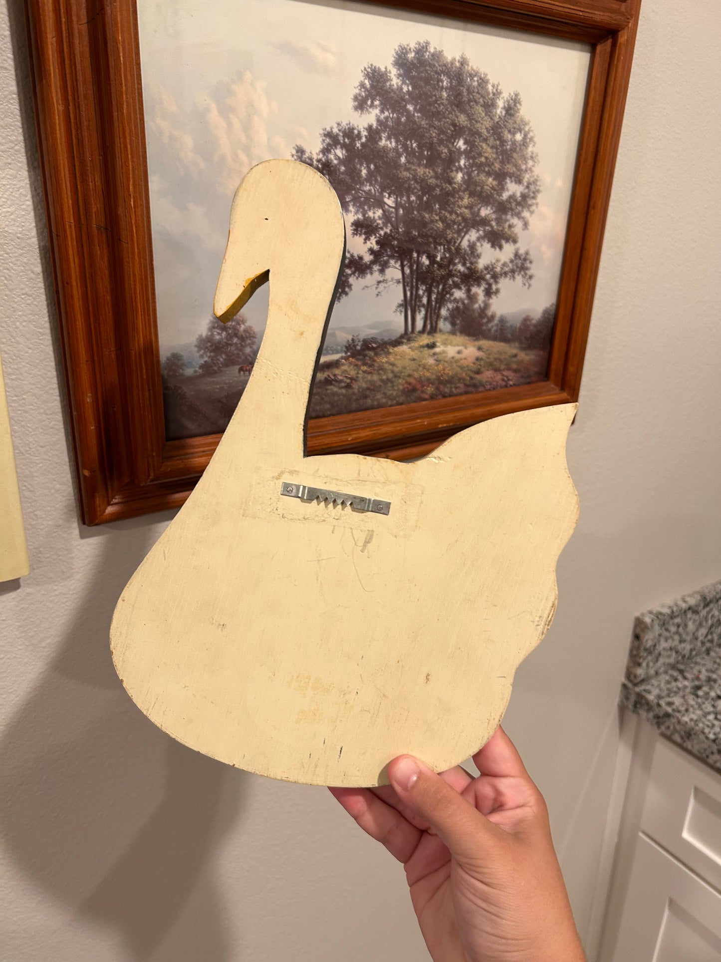 Vintage Wooden Welcome Friend Goose Hanger