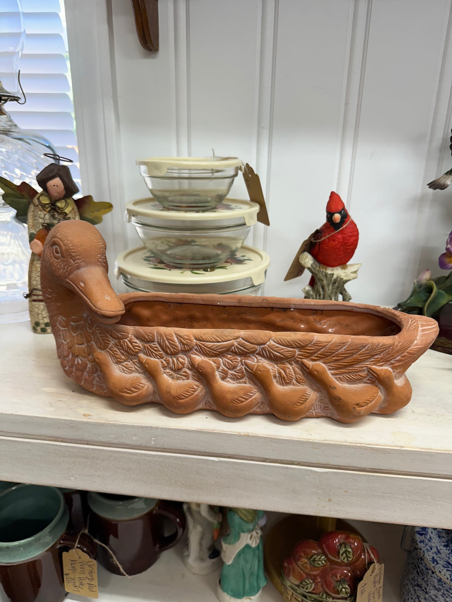 Vintage Terracotta Duck Planter