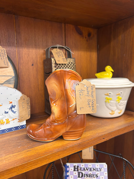 Vintage Ceramic Cowboy Boot