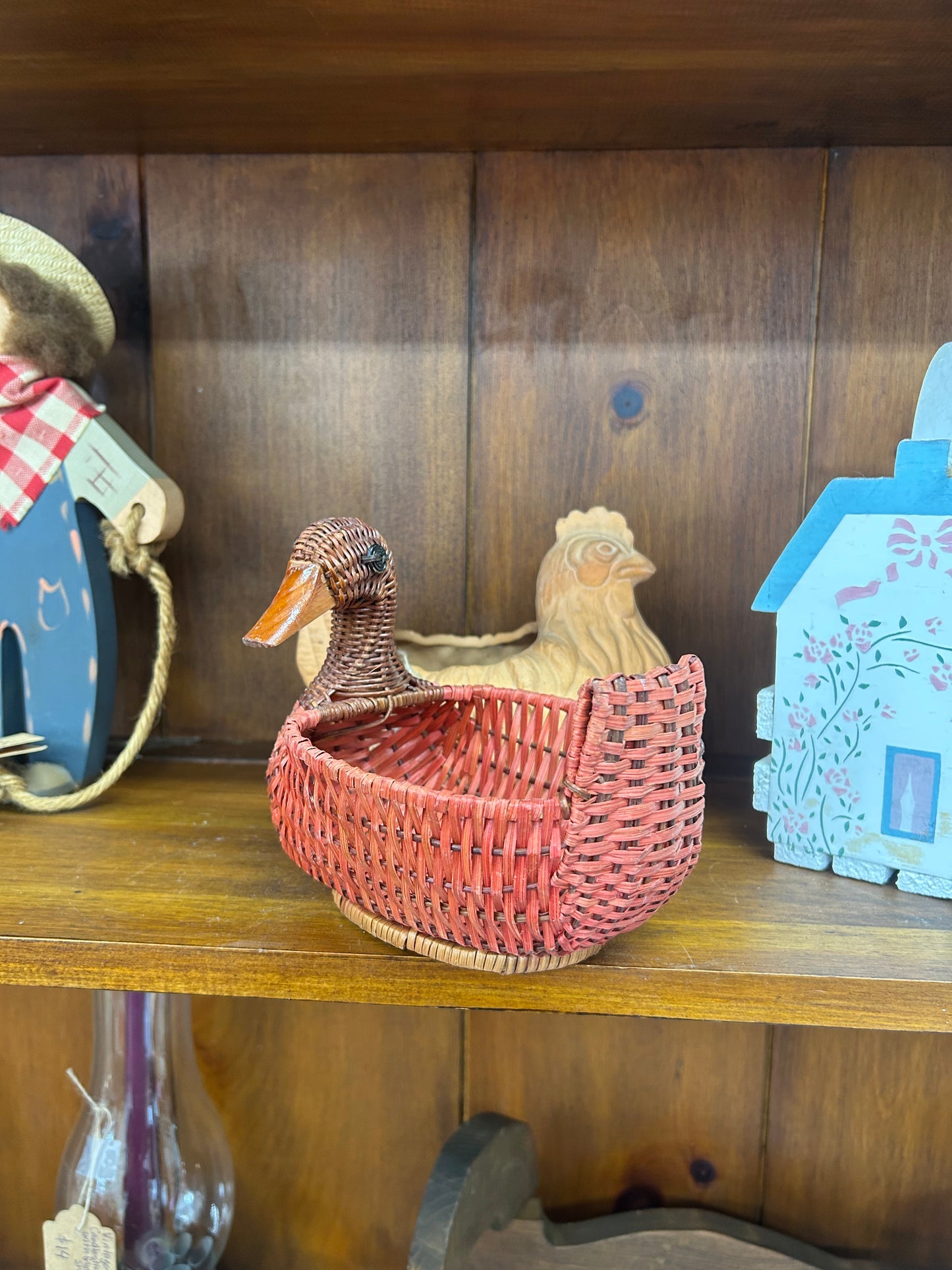 Vintage Wicker Duck Basket