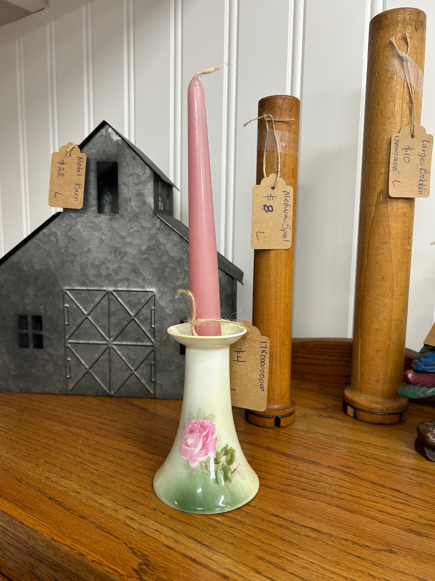 Vintage Floral Candlestick Holder