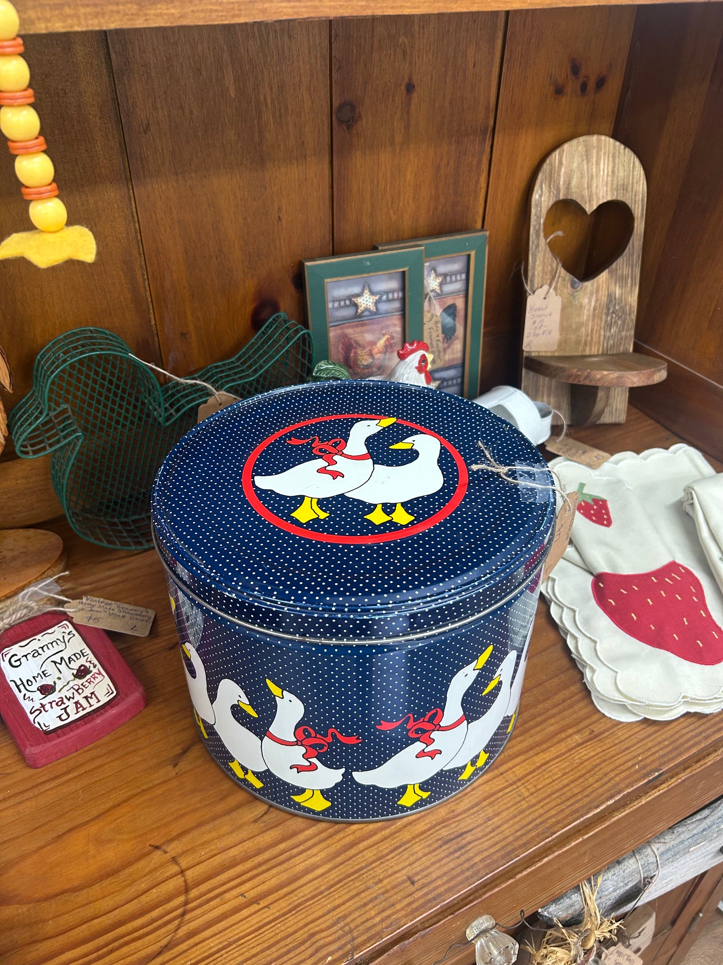 Vintage Goose Tin Container - 7.5” In Height