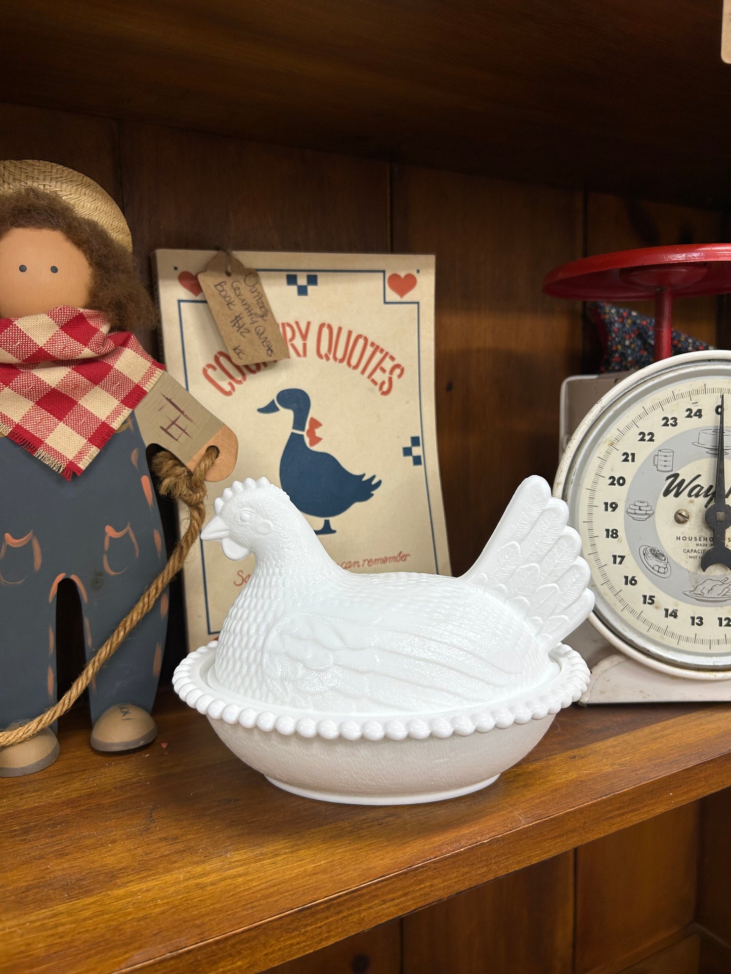 Vintage Indiana Hen On A Nest Milk Glass