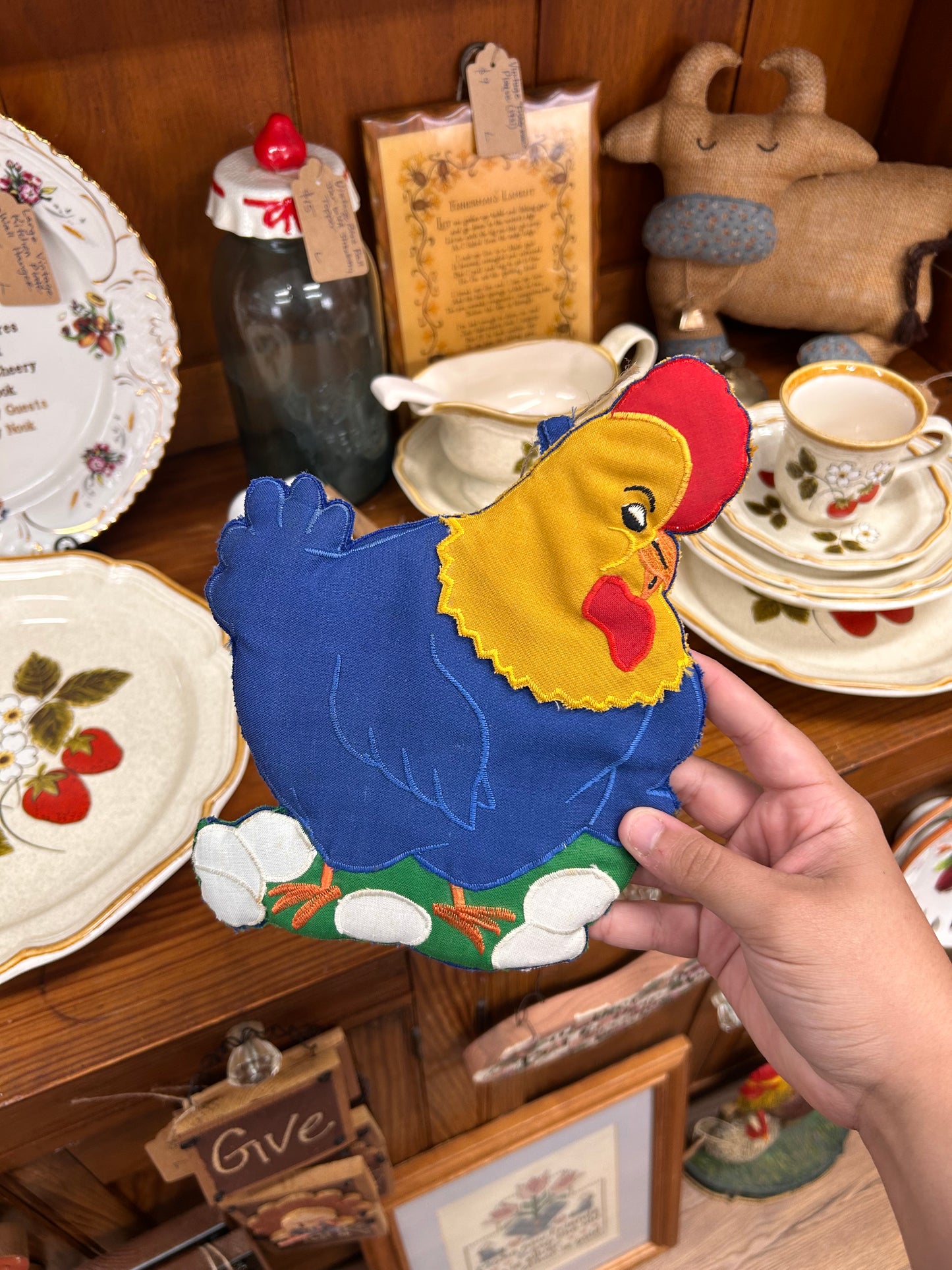 Vintage Chicken Pot Holder