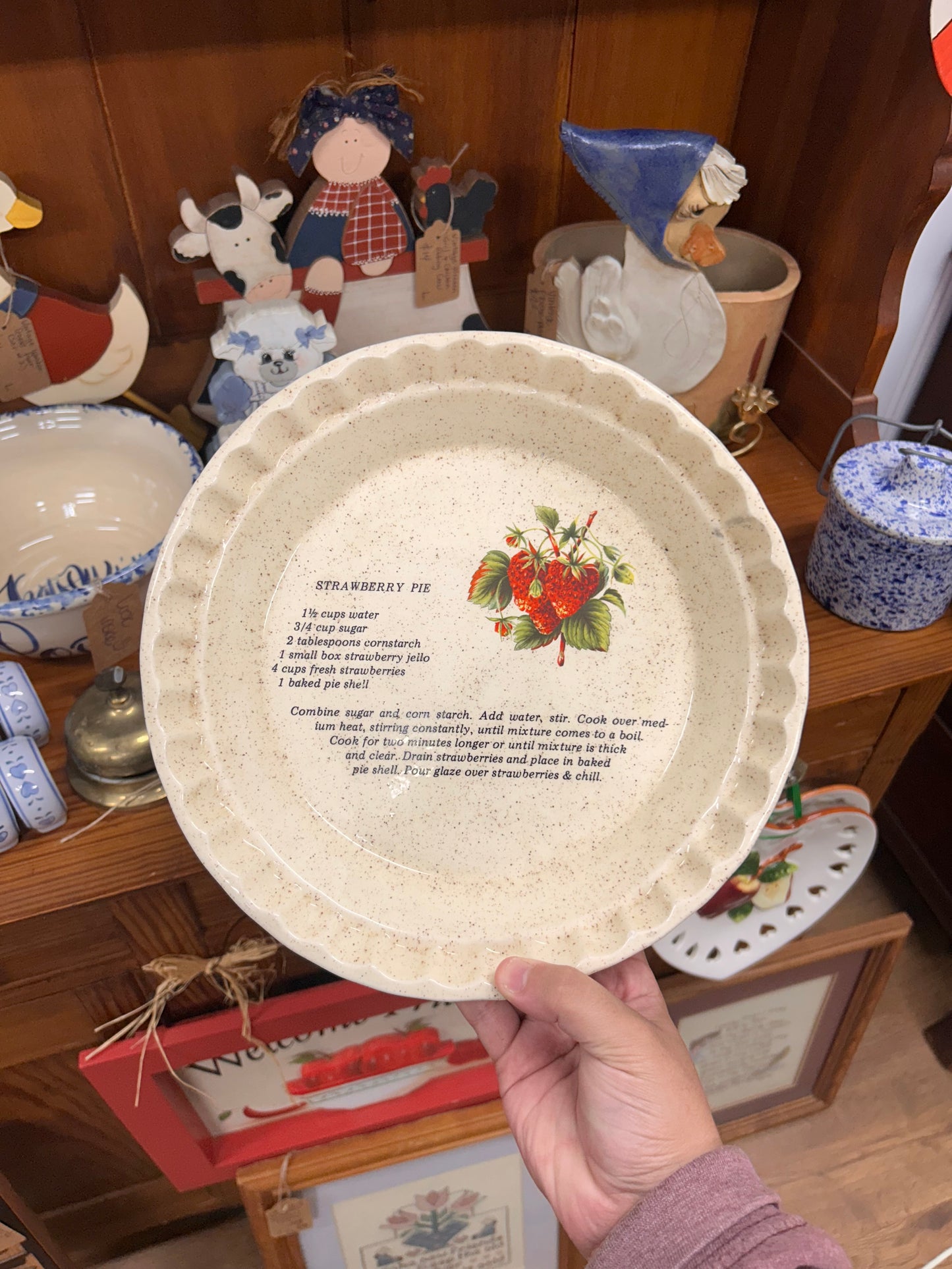 Vintage Strawberry Pie Plate