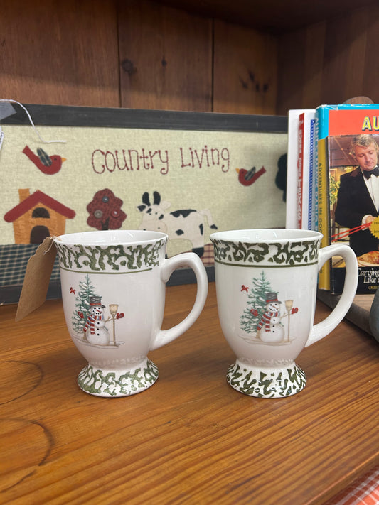 Snowman Mugs - Set Of 2