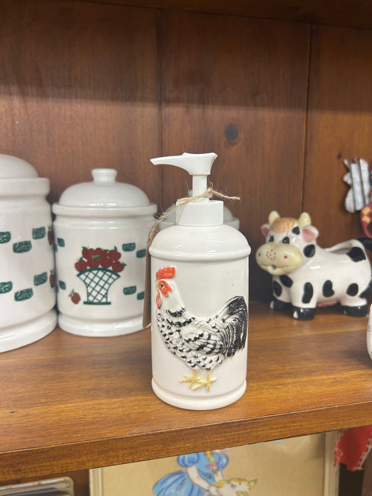 Vintage Rooster Soap Dispenser