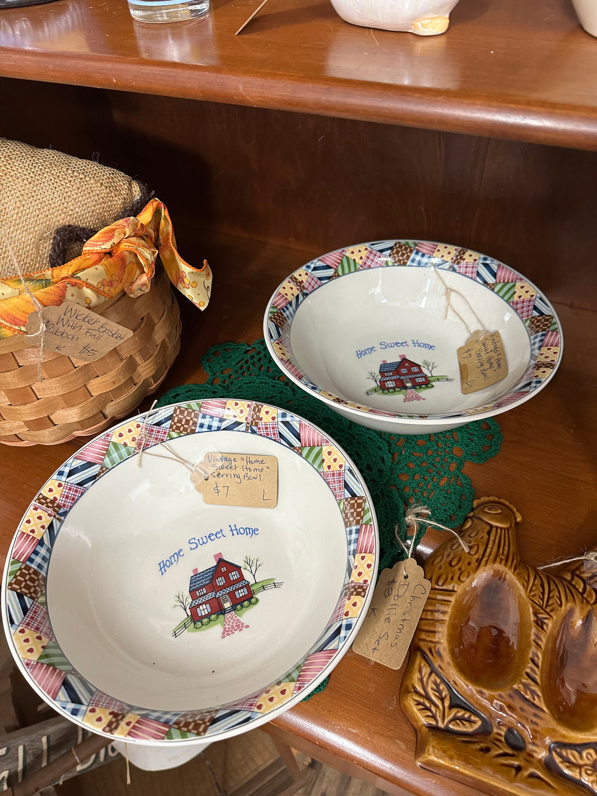 Vintage Home Sweet Home Serving Bowl - 2 Available