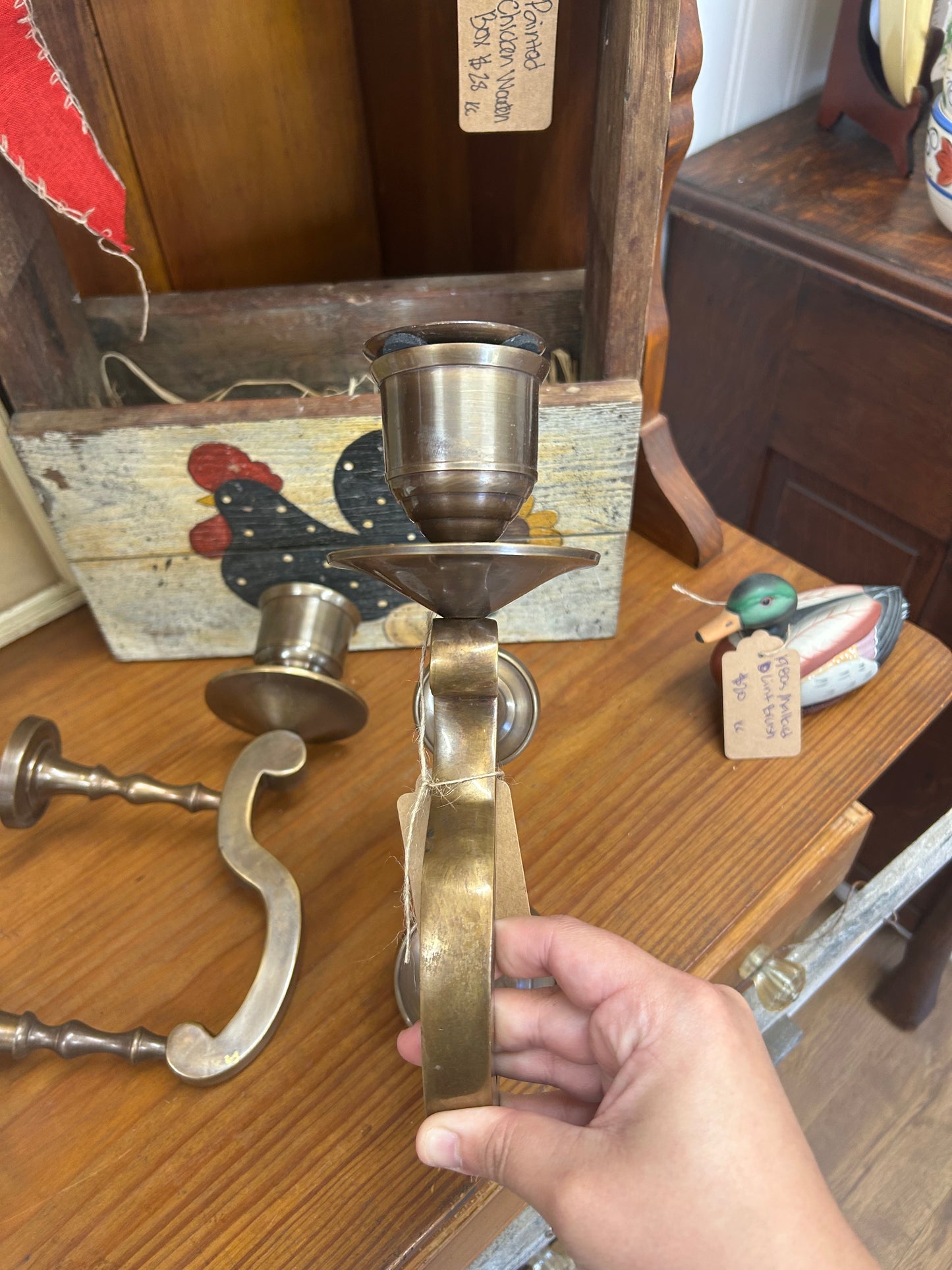 Vintage Brass Wall Sconce Set - HEAVY!